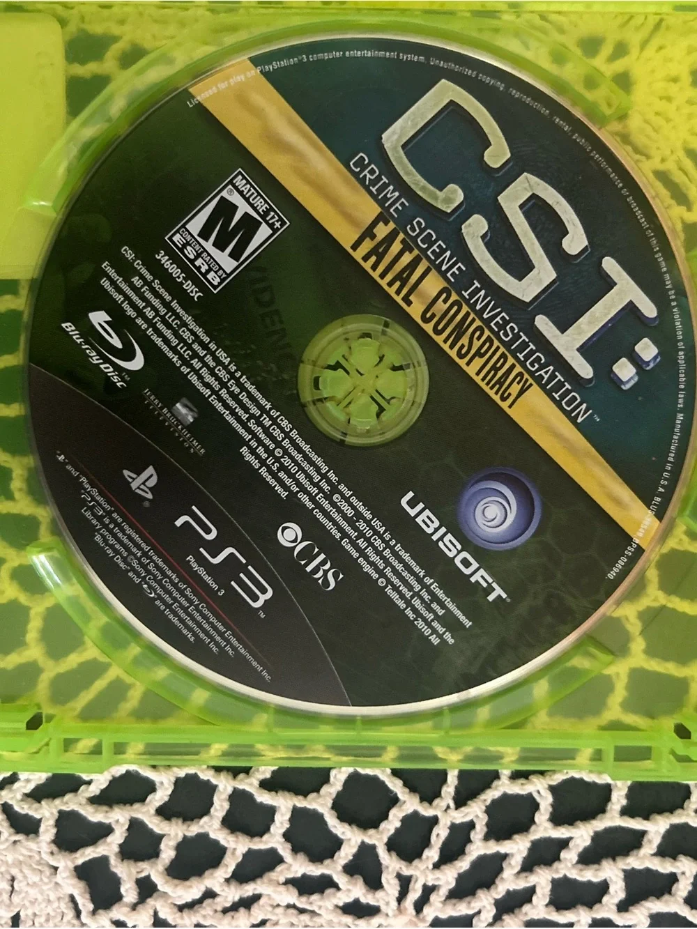 PS3 CSI Fatal Conspiracy Game Disc